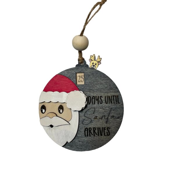 Ornaments Countdown to Christmas Sliding Ornament Santa Claus - Picture 3 of 3